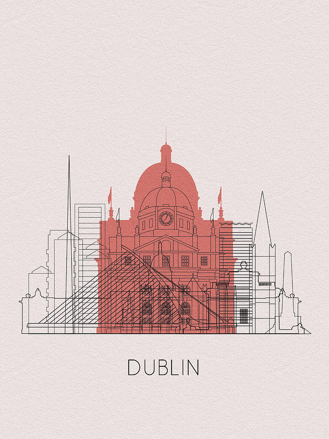 Dublin Landmarks Digital Art by Inspirowl Design