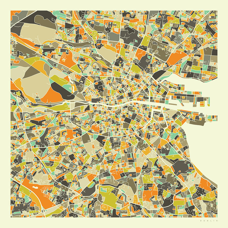 Dublin Map 1 Digital Art by Jazzberry Blue