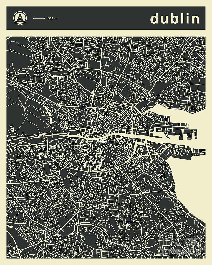 Dublin Ireland Digital Art - Dublin Map 3 by Jazzberry Blue