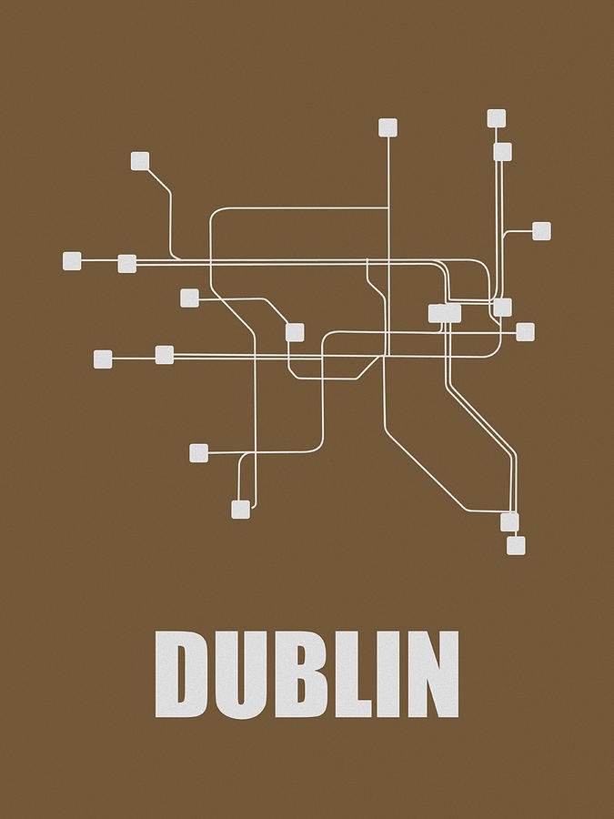 Dublin Digital Art - Dublin Subway Map 2 by Naxart Studio Dublin Digital Art - Dublin Subway Map 2 by Naxart Studio