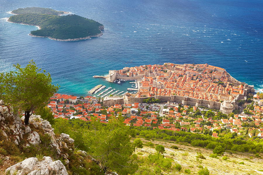 Landscape Photograph - Dubrovnik - Elevated View Of The Old by Jan Wlodarczyk