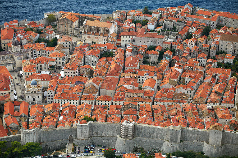 Sea Photograph - Dubrovnik, Old Town Ond The City Walls by Jan Wlodarczyk