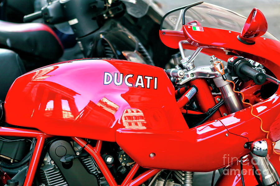 Transportation Photograph - Ducati Reflections in Rome by John Rizzuto