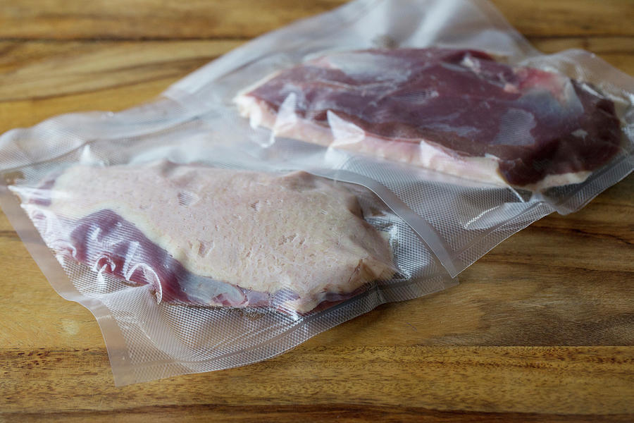 Duck Photograph - Duck Breast In A Sous Vide Bag by Nicole Godt