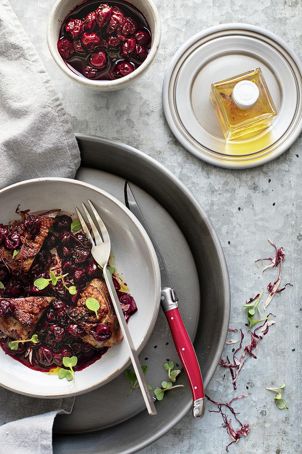 Duck Breast With Cherry Sauce Photograph by Lilia Jankowska