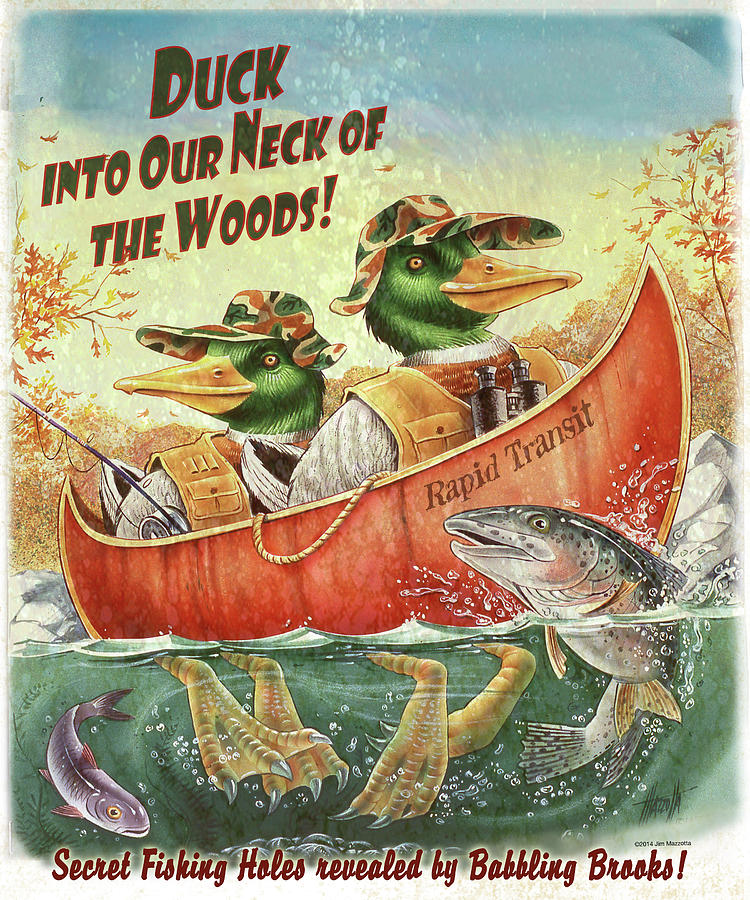 Duck Canoe Painting by James Mazzotta Duck Canoe Painting by James Mazzotta