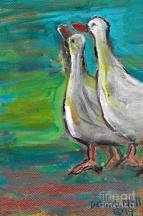 Duck Crossing Painting by Deborah Nell