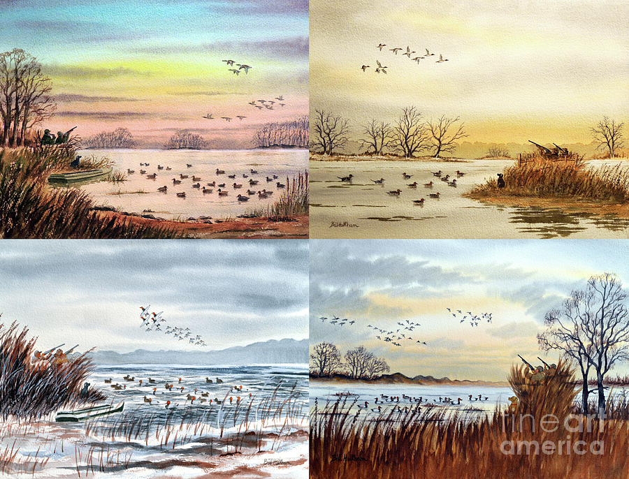 Duck Hunting Painting - Duck Hunting Collage by Bill Holkham