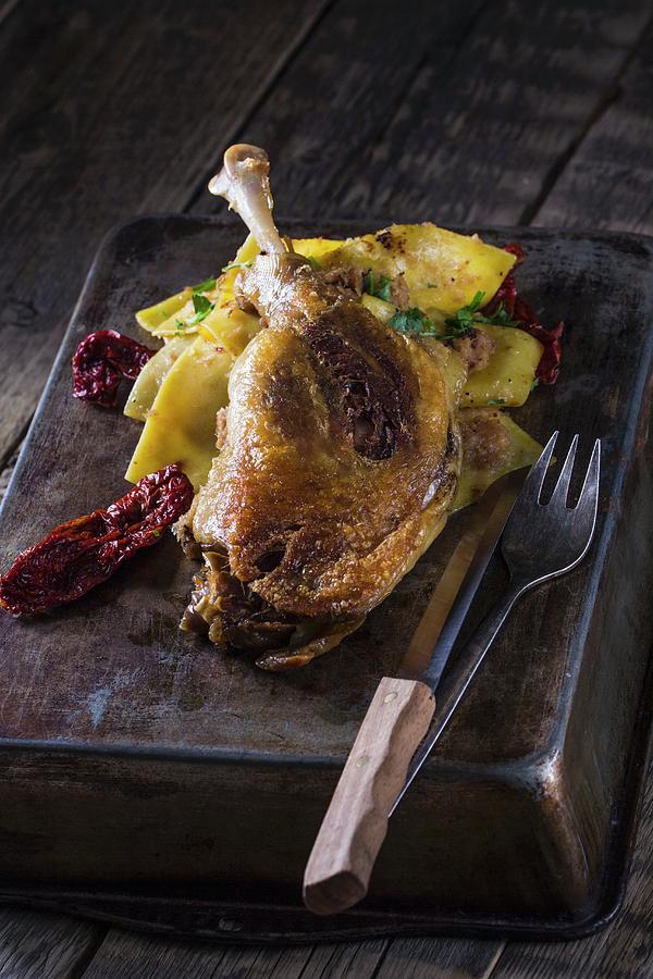 Duck Leg With Cabbage Noodles Photograph By Vulman Péter 3511