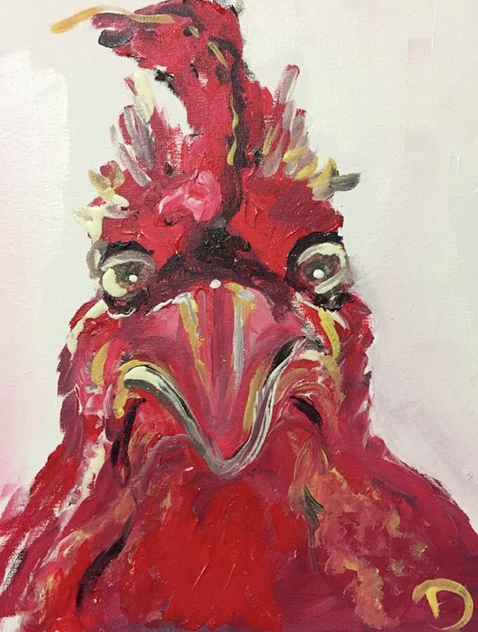 Rooster Painting - Dude by Debora Lewis