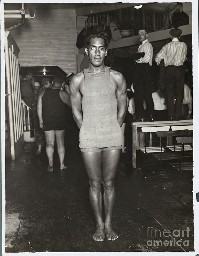 Duke Kahanamaker Posing In Swimsuit Photograph by Bettmann