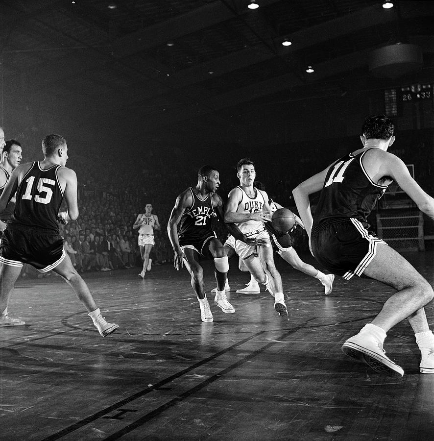 Dukes Dick Groat Defends Against Temple Photograph by Hank Walker
