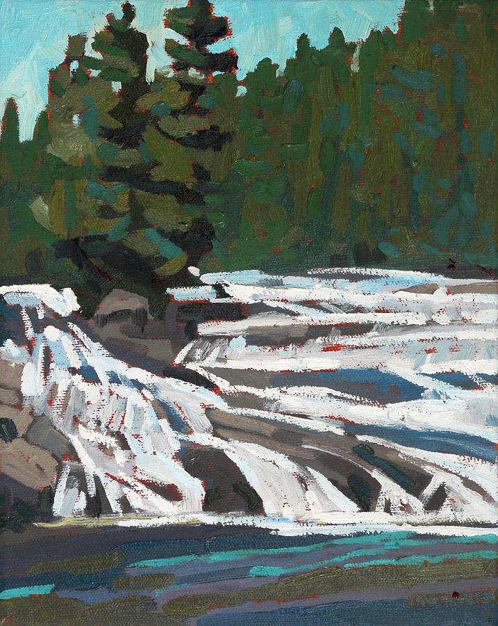 Dumoine Ledges Rocky Pool Painting by Phil Chadwick