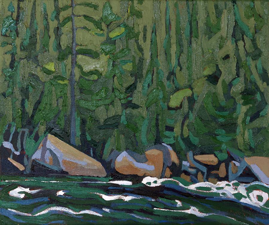 Dumoine Rapids Painting by Phil Chadwick