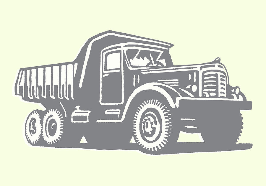 Transportation Drawing - Dump Truck by CSA Images