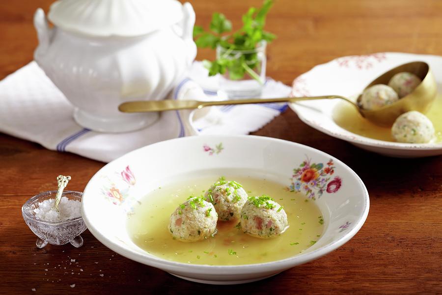 Dumpling Soup tyrol Photograph by Teubner Foodfoto - Fine Art America