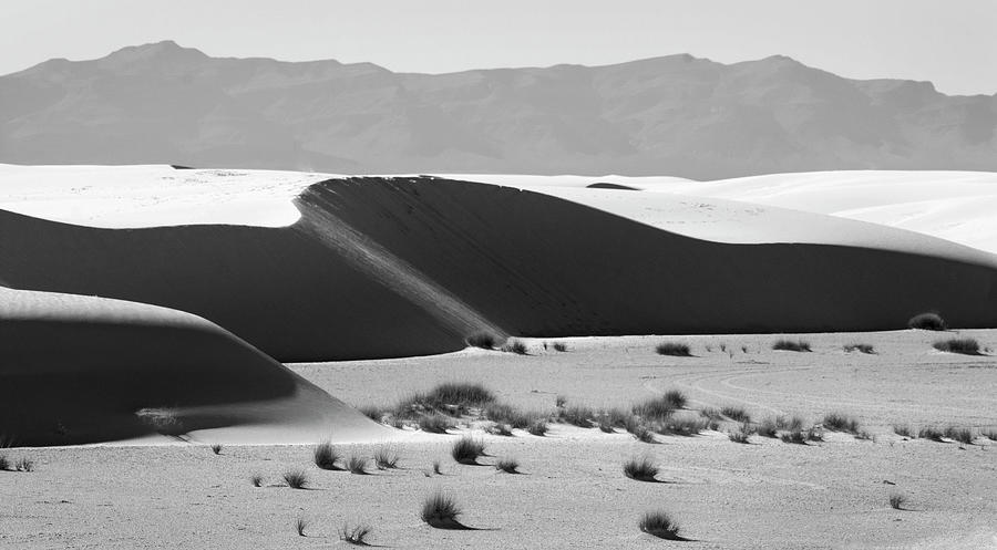 Dunes and Mountains #4146 - White Sands National Monument, New Mexico Photograph by Richard Porter