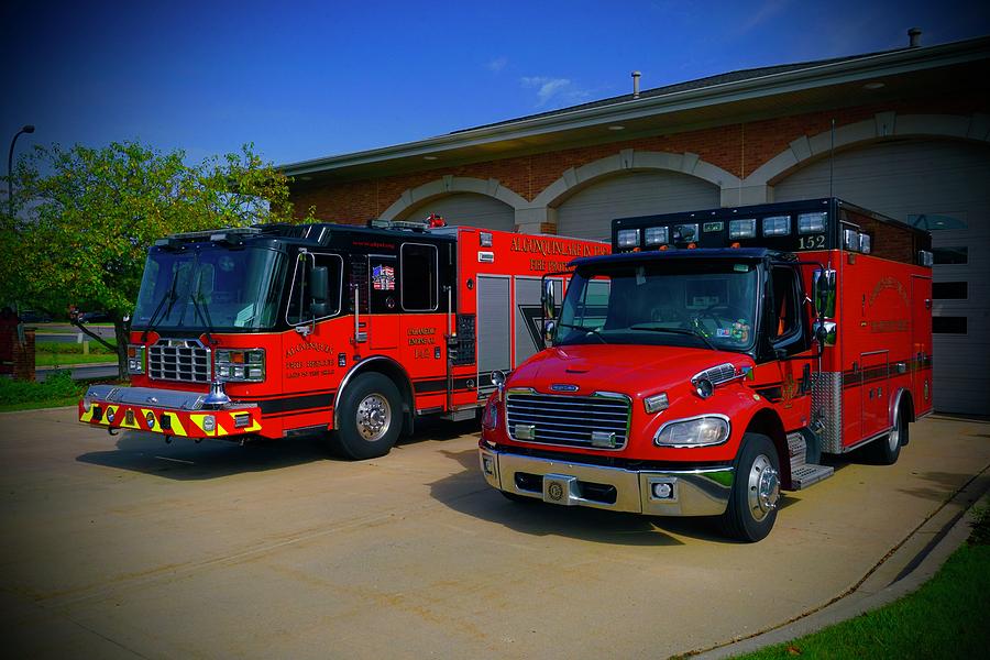 Fire Dept Photograph - Duo At Stn 2 by Tim G Ross Fire Dept Photograph - Duo At Stn 2 by Tim G Ross