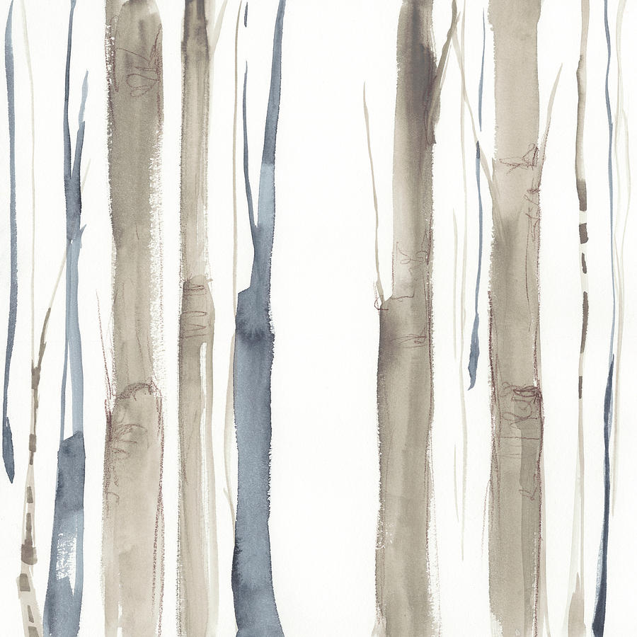Duo Tone Trees II Painting by Jennifer Goldberger