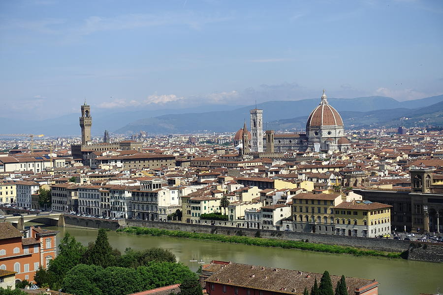 Duomo and Arno River in Florence Photograph by Patricia Caron