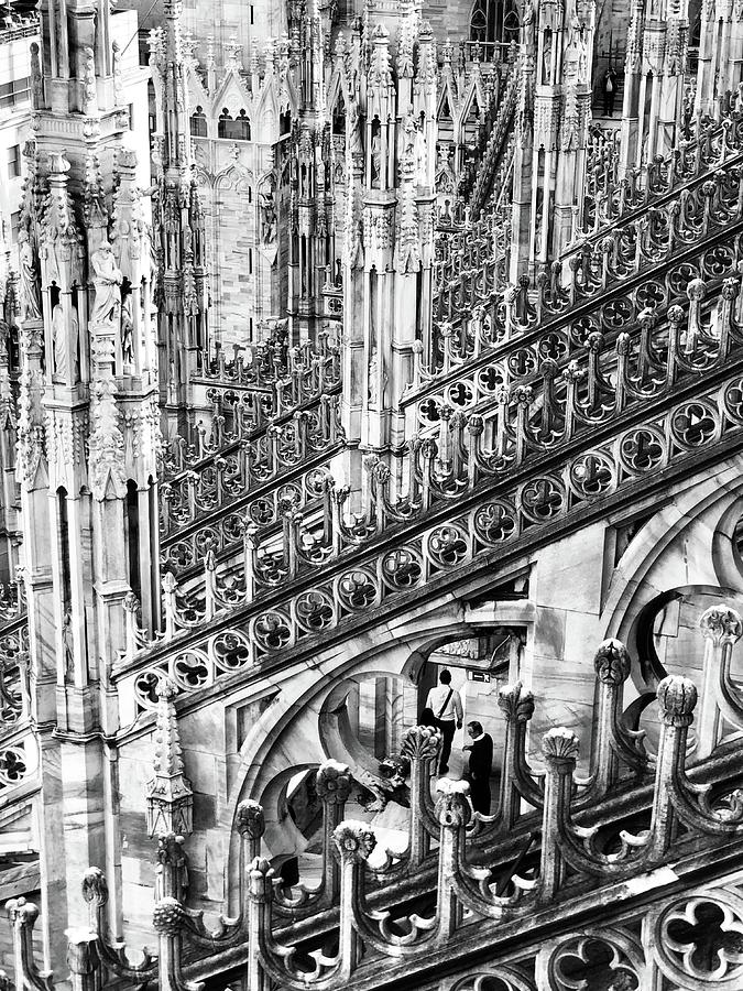 Black And White Photograph - Duomo Cathedral Milan by Maz Ghani