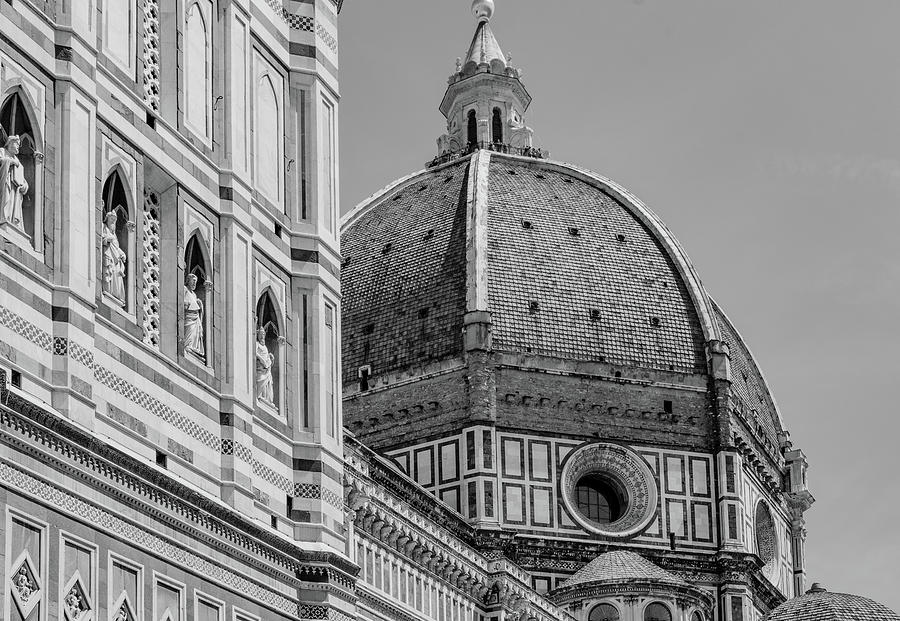 Duomo Detail, Black and White Photograph by Marcy Wielfaert