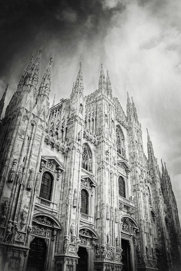 Duomo di Milano Italy Black and White Photograph by Carol Japp