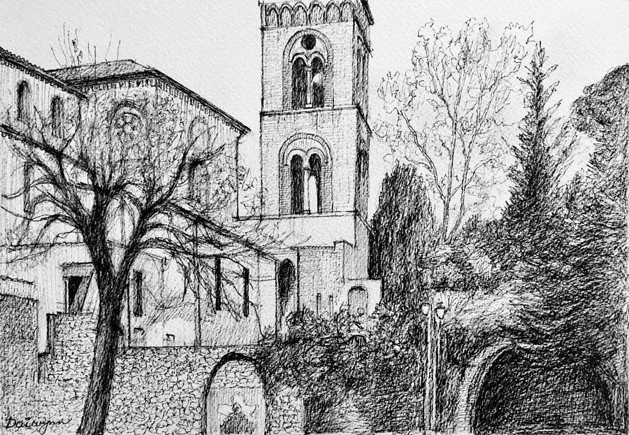 Duomo Di Ravello Drawing by Dai Wynn