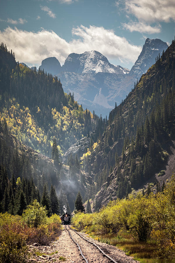 Durango And Silverton Narrow Gauge Railroad Train Coming Up The Tracks Photograph by Cavan Images