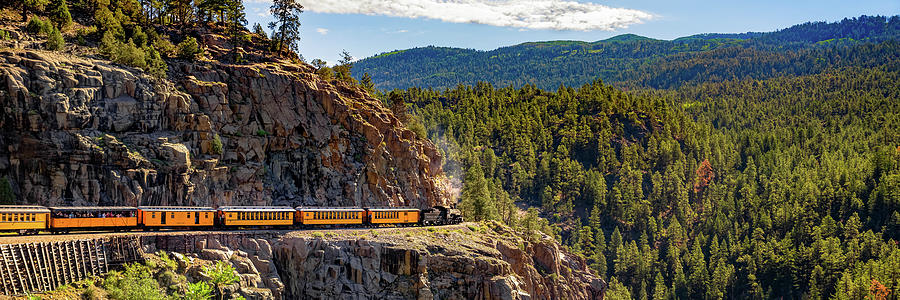 America Photograph - Durango Colorado Mountain Train Panoramic Landscape by Gregory Ballos