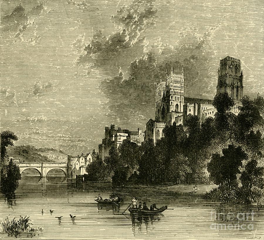 Durham Cathedral From The South-west Drawing by Print Collector