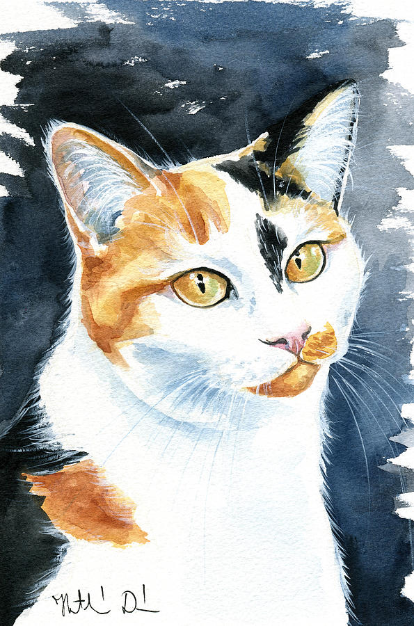 Dushi Calico Cat Painting Painting by Dora Hathazi Mendes