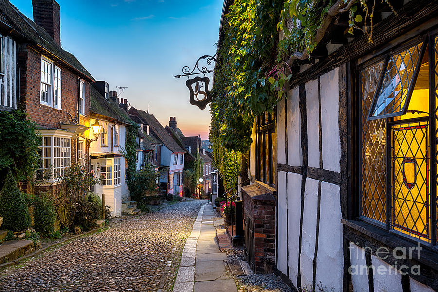 Dusk Photograph - Dusk At A Row Of Beautiful Old Houses by Helen Hotson Dusk Photograph - Dusk At A Row Of Beautiful Old Houses by Helen Hotson