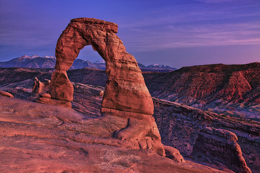 Dusk At Delicate Arch, Arches National Photograph by Michael Riffle ...