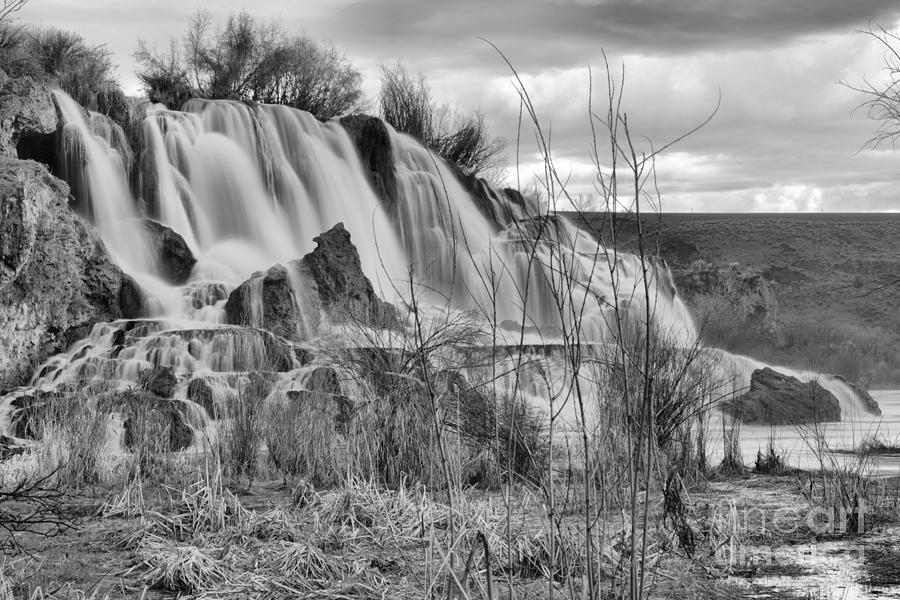 Dusk At Fall Creek Falls Black And White Photograph by Adam Jewell