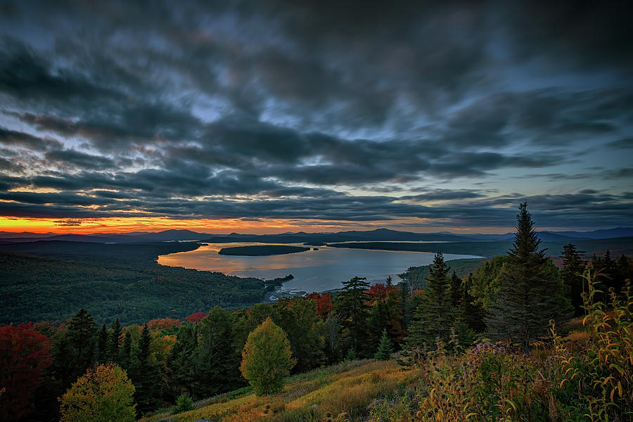 Dusk at Height of Land Photograph by Rick Berk - Fine Art America