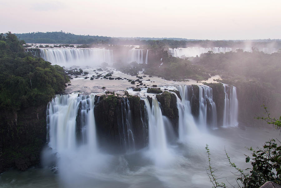 Dusk at Iguazu Falls Photograph by Alex Lapidus