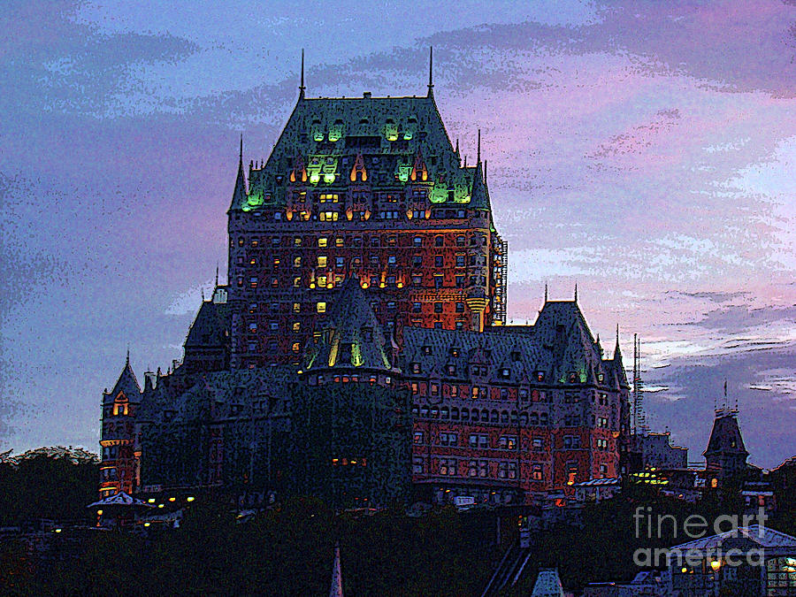 Dusk At The Chateau Frontenac In Quebec City Photograph by Al Bourassa