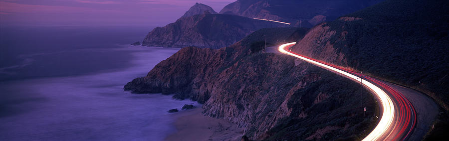 Dusk Coast Highway 1 N Ca Usa Photograph by Panoramic Images