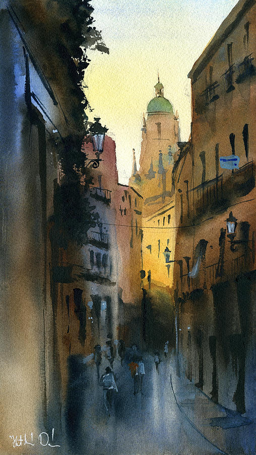Dusk In Segovia Painting by Dora Hathazi Mendes