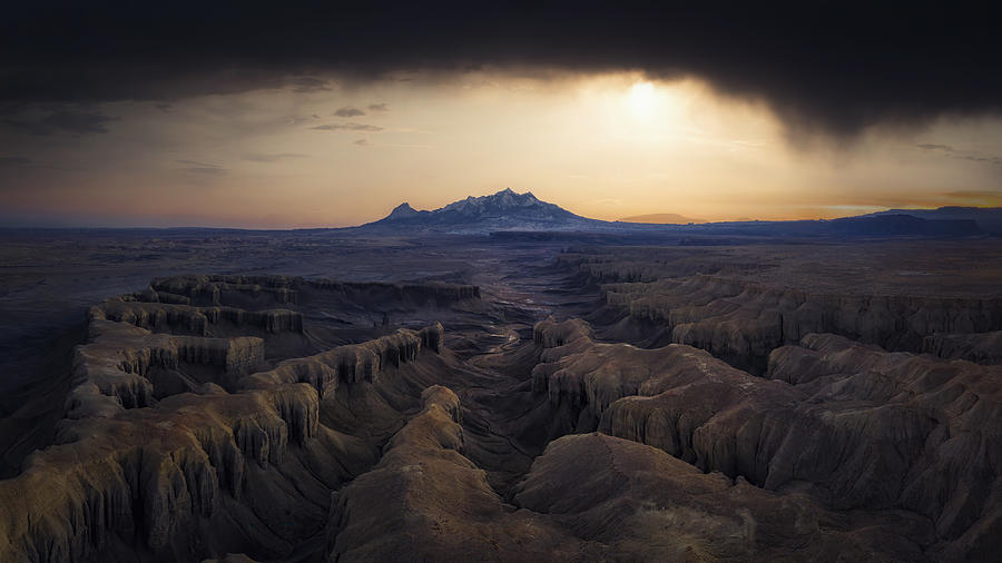 Mountain Photograph - Dusk Of Badland by Michael Zheng