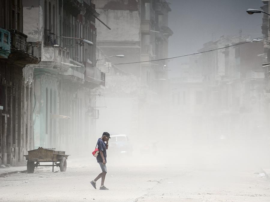 Street Photograph - Dust In Havana by Pavol Stranak