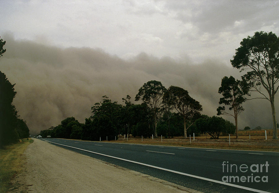 Dust Storm Over A Road Photograph by David East/science Photo Library