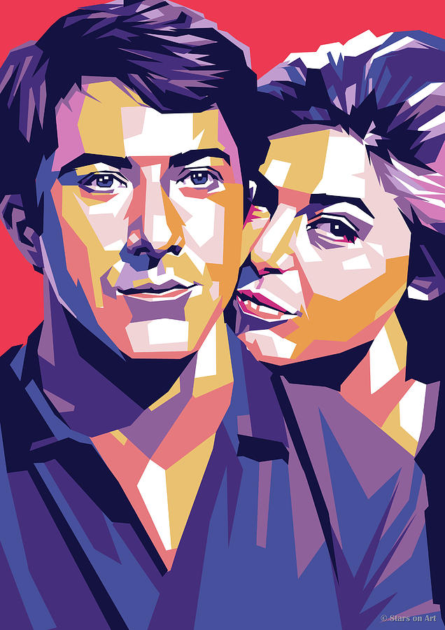 Dustin Hoffman Digital Art - Dustin Hoffman and Anne Bancroft by Movie World Posters