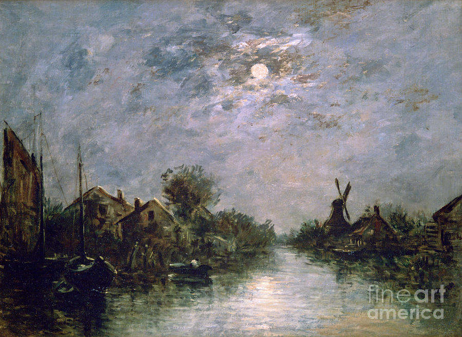 Dutch Channel In The Moonlight Drawing by Print Collector