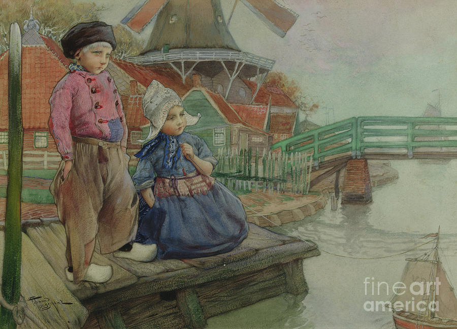 Dutch Children Painting by Frantz Charlet