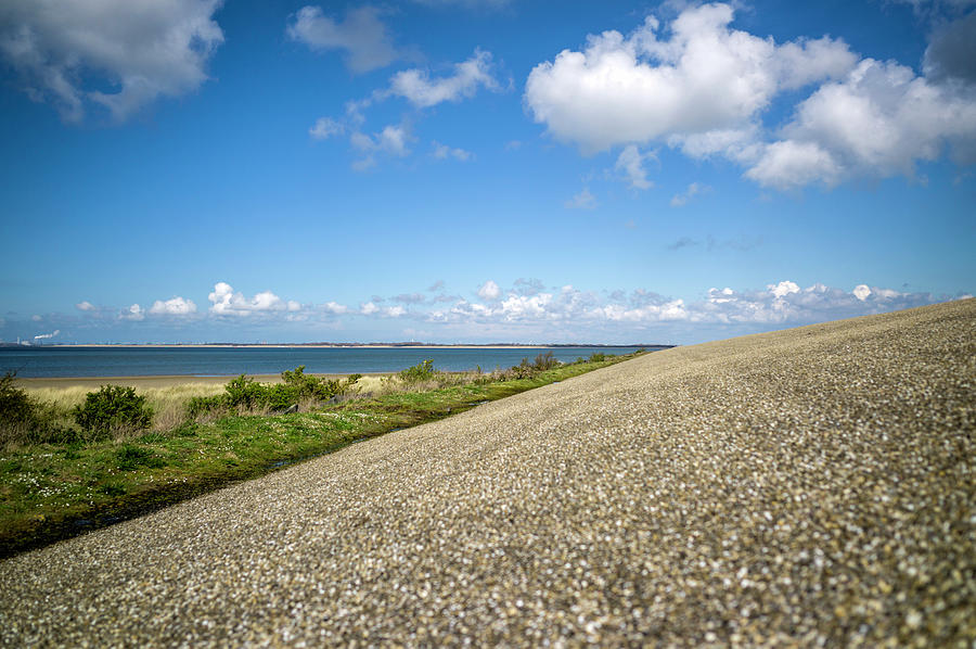 Nature Photograph - Dutch Coastline Protected By Storm Dyke by Digiclicks