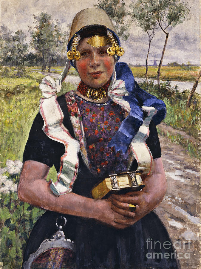 Dutch Finery, A Marken Girl Painting by George Hitchcock