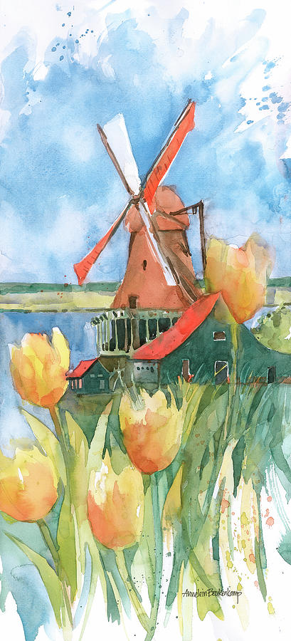 Flowers Still Life Painting - Dutch Vignette by Annelein Beukenkamp