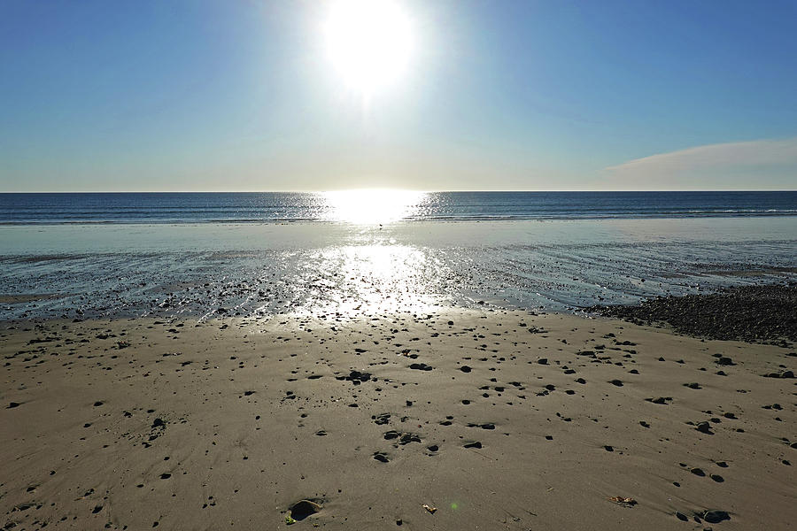 Duxbury MA Beach Sunrise South Shore Blue Water Sun Reflection Photograph by Toby McGuire